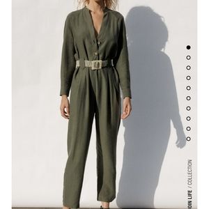 NWT Zara long belted jumpsuit size XS